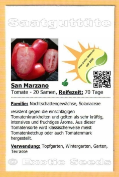 Tomate * San Marzano * Flaschentomate * 20 Samen